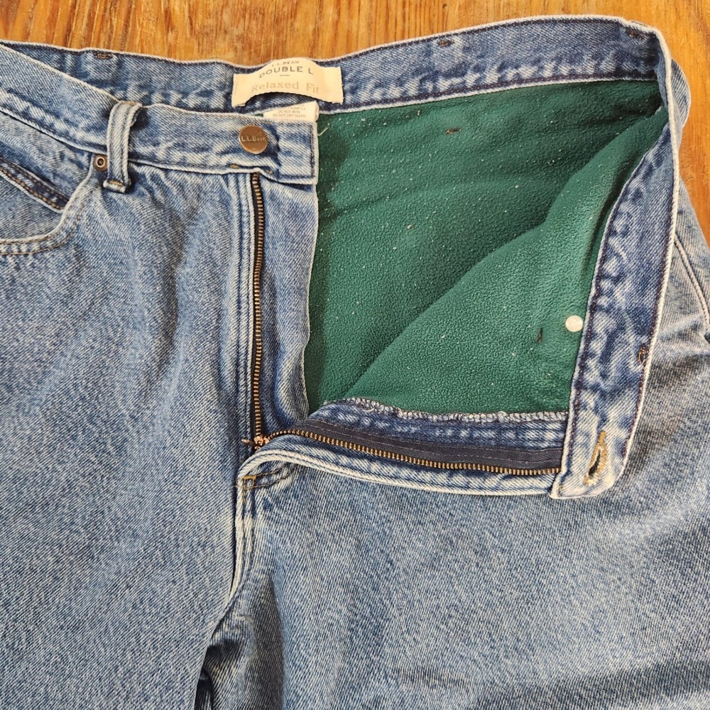 L.L. Bean Double L Men's Fleece Lined Jeans Pants Relaxed Fit 36x32 Outdoor - Picture 6 of 7